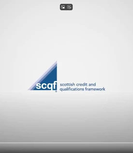SCQF video thumbnail featuring the Scottish Credit and Qualifications Framework logo on a light grey background. SCQF video thumbnail